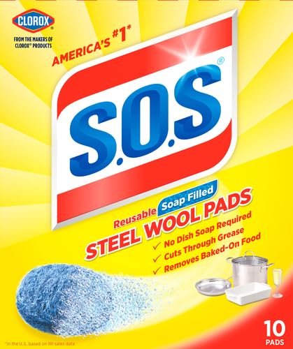 S.O.S-10002, Steel Wool Soap Pads, 10 Ct (Pack of 2) - size: 10 Count (Pack of 2)
