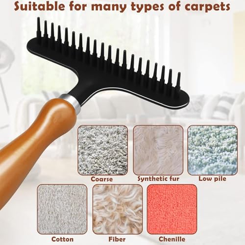 Carpet Rake, Hand Held Carpet Rake for Matted Carpets, Portable Shag Rug Rakes Carpets, Making it Fluffy