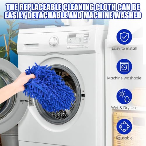 CALBEAU Ceiling Fan Cleaner Duster with 80" Extension Pole, Flexible and Washable Chenille Fan Duster for High Ceiling Fan Blades Light Fixtures Furnitures