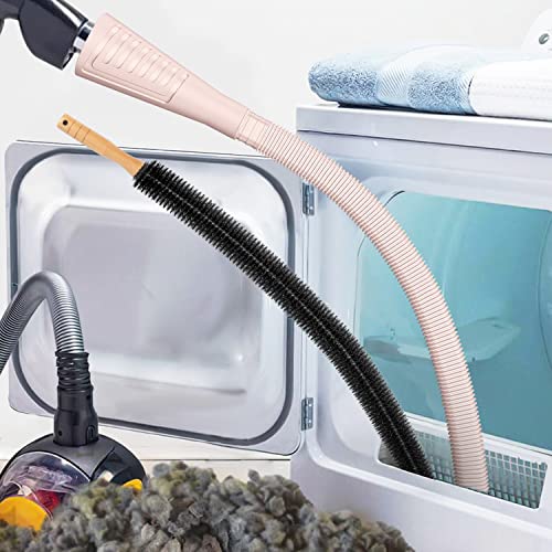 2 Pieces Dryer Vent Cleaner Kit Dryer Lint Brush Vacuum Hose Attachment Brush Lint Remover Power Washer and Dryer Vent Vacuum Hose Grey Pink - color: Pink