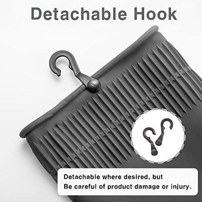 HOMSSEM Dishwashing Gloves with Hanging Hooks 2Pairs of Dish Gloves Latex Navy, Gray Rubber Gloves for Cleaning - color: Gray Medium_2pairs