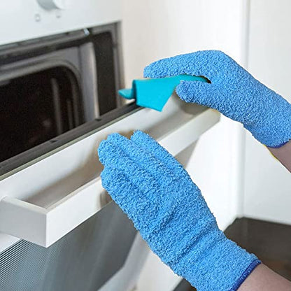 Evridwear Microfiber Plant Dusting Gloves Reusable Leaf Cleaning Glove for Houseplants,Blinds,Furniture and Small Objects - color: Blue 1 Pair, size: Small/Medium (Pack of 1)