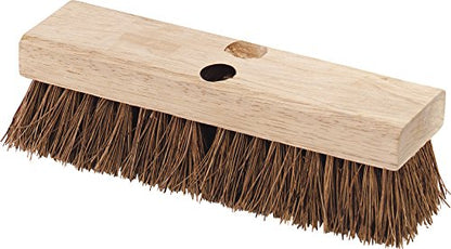 SPARTA Flo-Pac Palmyra Floor Scrubber, Deck Cleaning Brush, Outdoor Broom with Palmyra Bristles for Outdoor Surfaces, 10 Inches, Tan, (Pack of 12)