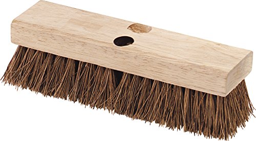 SPARTA Flo-Pac Palmyra Floor Scrubber, Deck Cleaning Brush, Outdoor Broom with Palmyra Bristles for Outdoor Surfaces, 10 Inches, Tan, (Pack of 12)