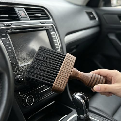 Stiff Bristle Wooden Handle Cleaning Brush, Multi-Purpose Hand Brush for Coffee Grounds, Nail Dust, Neck Duster, Countertop & Keyboard