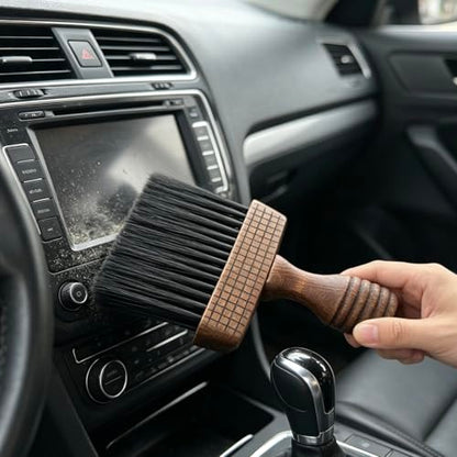 Stiff Bristle Wooden Handle Cleaning Brush, Multi-Purpose Hand Brush for Coffee Grounds, Nail Dust, Neck Duster, Countertop & Keyboard