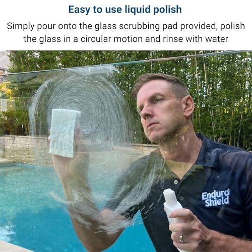 EnduroShield Shower Door Glass Polish – Water Spot Remover & Hard Water Stain Cleaner for Cloudy Shower Doors – Removes Soap Scum, Limescale & More – 7.4 fl oz