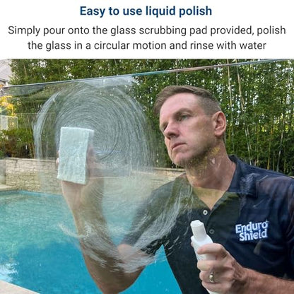 EnduroShield Shower Door Glass Polish – Water Spot Remover & Hard Water Stain Cleaner for Cloudy Shower Doors – Removes Soap Scum, Limescale & More – 7.4 fl oz