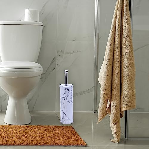Deep & Sturdy Toilet Bowl Brush with Holder - Durable Scrubbing - Toilet Cleaners - Household Essentials - Silicone Brush - Bathroom Cleaner - Cleaning Supplies - Household Supplies, White - color: White