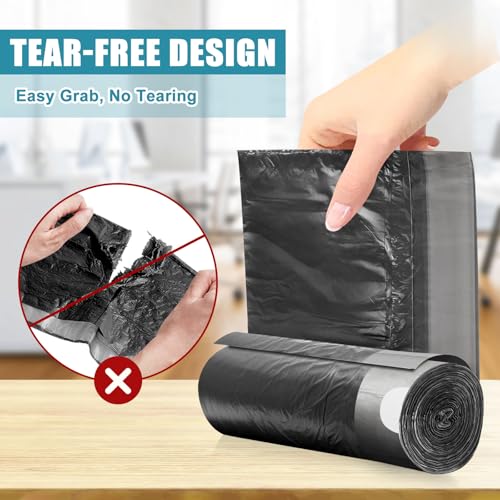 Small Trash Bags, 100 Count 4 Gallon Trash Bags Drawstring, Tear-Free Small Garbage Bags, Black Trash Bags Unscented for Bathroom Kitchen Office Bedroom - color: Black, size: 100 Count (Pack of 1)