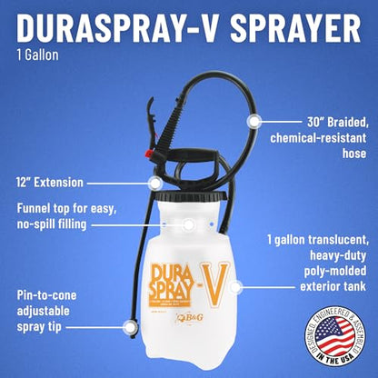 B&G DuraSpray V Chemical Resistant Poly Sprayer – 1 Gallon – All-Polyethylene Construction with Viton Seals & Gaskets – Professional Grade - size: 1-Gallon