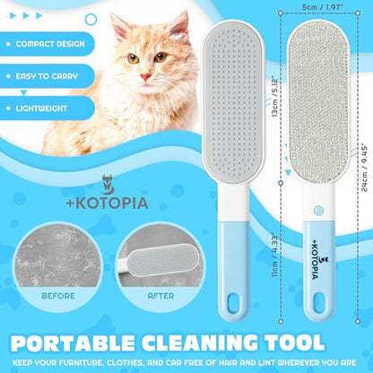 4-in-1 Pet Hair and Lint Remover Brush – Reusable Fabric and Clothing Cleaner for Pet Hair, Lint and Fur – Handheld Multi-Surface Tool for Clothes, Upholstery, Sofa and Travel Use (Sky Blue) - color: Sky Blue