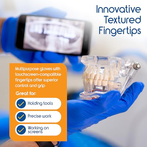 Inspire Cobalt Blue Nitrile Disposable Gloves | 4.5 Nitrile Safety Medical Exam Cooking Cleaning Disposable Gloves - size: Large, style: Blue - Box of 100