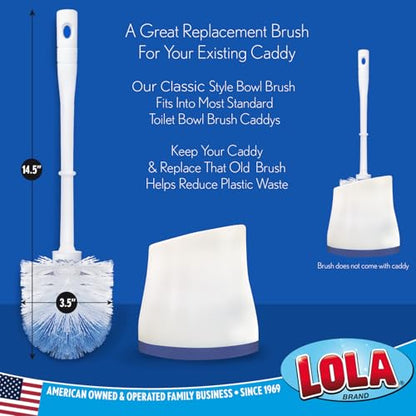 LOLA Classic Toilet Brush, Durable Fiber Stiff Bristles, Compact Size, Non-Scratch, Long-Lasting - 1 Pack - size: 1 Pack