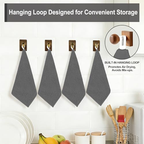 Microfiber Cleaning Cloth, 12 Pack Grey Cleaning Rags,12" X 11" Lint Free Dish Towels Wash Cloths, Reusable Microfiber Towels for Home and Kitchen Bathroom Apartment Cleaning Supplies - color: Grey, size: 12 Pack