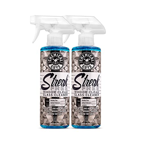 Chemical Guys Glass Cleaner Streak Free Window Spray - Works on Glass, Mirrors, Screens - Ammonia-Free, Safe on Tinted Windows, Car Windshield Cleaner for Trucks, SUVs, Home - 16 oz (Pack of 2) - style: 16 oz (Pack of 2)
