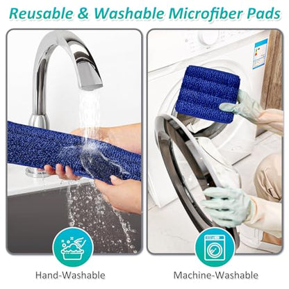 Spray Mops for Floor Cleaning, TRAV-ROUND Microfiber Wood Floor Mop with 3 Reusable Washable Pads Fit for Swiffer Powermop for Dry Dust Wet Cleaning on Hardwood Laminate Wood Ceramic Vinyl Tile
