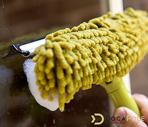 DOCA Telescoping Pole Attachment - Extension Pole for Cleaning, Feather Duster, Window Washing Kit, Paint Roller, Window Squeegee - High Reach Extendable Kit for Indoor & Outdoor - Squeegee Scrubber - size: Head Only - No Pole, style: Squeegee Scrubber