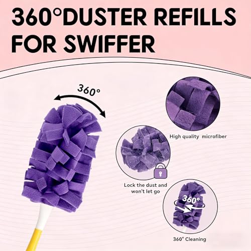 Fleece Reusable Duster Pads Compatible with Swiffer Hand Duster, 360 Duster Refill, Dusters Heavy Duty Refills, Microfiber Dusters Refills for Cleaning, Ceiling Fan, 3 Pack (Handle is Not Included) - color: 3 Pack (Mixed Color)