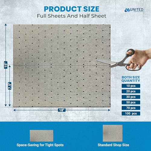 Oil Absorbent Pads – Heavy-Duty 15"x18" & 7.5"x18" Meltblown Polypropylene Mats | Tear-Resistant, Hydrophobic, Reusable, Fast Oil Cleanup for Automotive, Marine & Industrial Use (100, 7.5in x 18in) - size: 7.5in x 18in