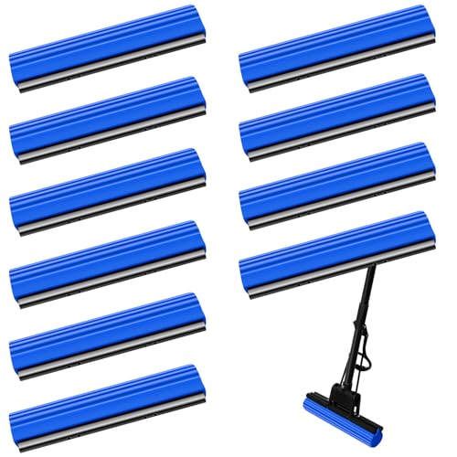 Willinglong 10 Pcs Roller Mop Refill Bulk Absorbent PVA Sponge Mop Head Replacement for Home Bathroom Business Garage Kitchen Cleaning (Blue) - color: Blue