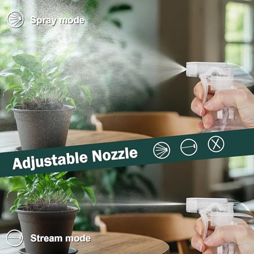 Spray Bottles 16.9oz Plastic Spray Bottle for Hair Mist/Stream Heavy Duty Empty Spray Bottles for Cleaning Solutions, Plants (16.9oz-Clear) - color: 16.9oz-Clear