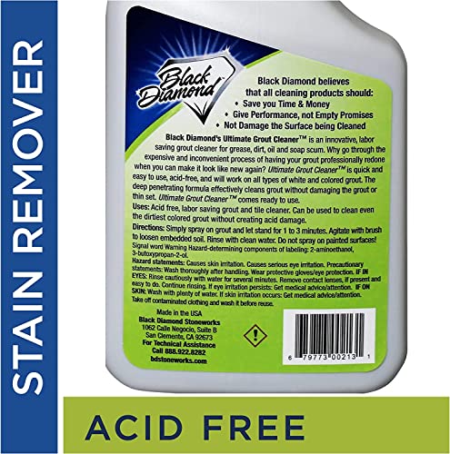 Ultimate Grout Cleaner for Tile Floors — Acid-Free Deep Cleaner Removes Grease, Dirt & Soap Scum Without Damaging Grout — Safe for Marble and All Natural Stone (1-Qt/1-G/ W/brush) - size: 32 Fl Oz & 128 Fl Oz with Brush