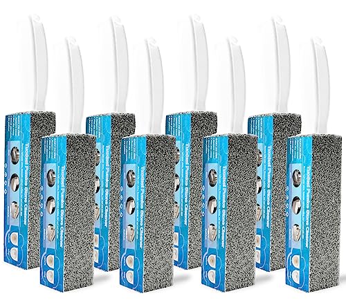8 Pack Toilet Brush Pumice Stone for Toilet Bowl Cleaning, Scouring Stick for Hard Water Stains, Limescale, Calcium, Rust from Toilets, Bathtubs, Grills, Pools & Sinks