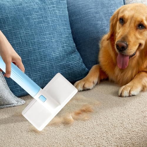 Pet Hair Removal Tool, with Detachable Handle, 17.5x12.5x4.5cm, Lint Shaver and Remover, Portable Hair Removal Cleaner, Comfortable Grip, for Furniture, Car, Clothes, Bedding - color: Blue