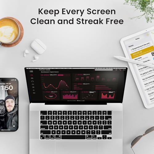 Electronic Wipes Streak-Free Screen Cleaner, TV Screen Cleaner for Smart TV, Screen Wipes Computer Cleaner, TV Cleaner for Electronics: Laptop, Car Phone, iPad | Microfiber Cloth Included [160 Wipes] - size: 4 Pack (160 Wipes)
