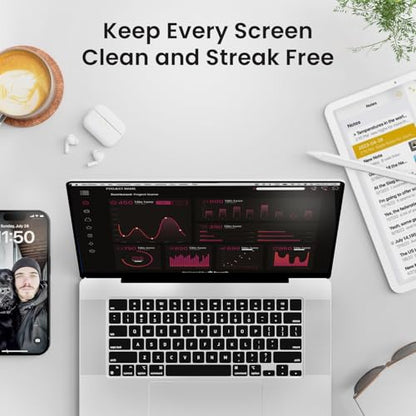 Electronic Wipes Streak-Free Screen Cleaner, TV Screen Cleaner for Smart TV, Screen Wipes Computer Cleaner, TV Cleaner for Electronics: Laptop, Car Phone, iPad | Microfiber Cloth Included [160 Wipes] - size: 4 Pack (160 Wipes)