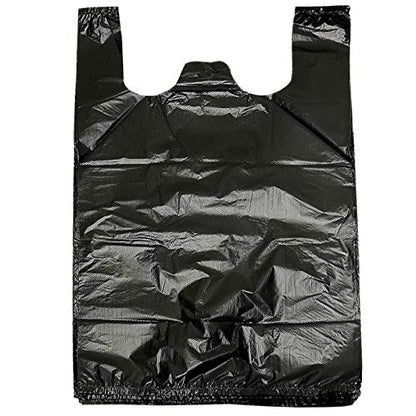 YYaaloa 100 pcs Black Trash Bags with Handles - 14x22 Super Thick 1.8mil Plastic Rubbish Bags for Office, Picnic, Kitchen, Bulk Use