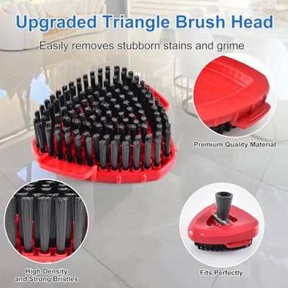 Spin Mop Replacement Head for O Cedar RinseClean 2-Tank System, Mop Heads Replacements for Ocedar, Includes 4 Microfiber mop Refills, 2 Scrubber Mopping Heads and 1 Mops Base (Not Include Bucket) - size: for Ocedar 2 Tank