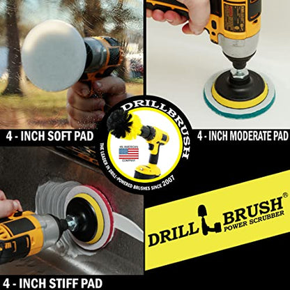 All Purpose Scrub Pads - Six Pack of Cleaning Pads - Bathroom Cleaner - Auto Detailing - Stove Top - Drill Accessories Pads for Deep Clean - Shower Scrubber - Glass Cleaner - Tub Stain Remover