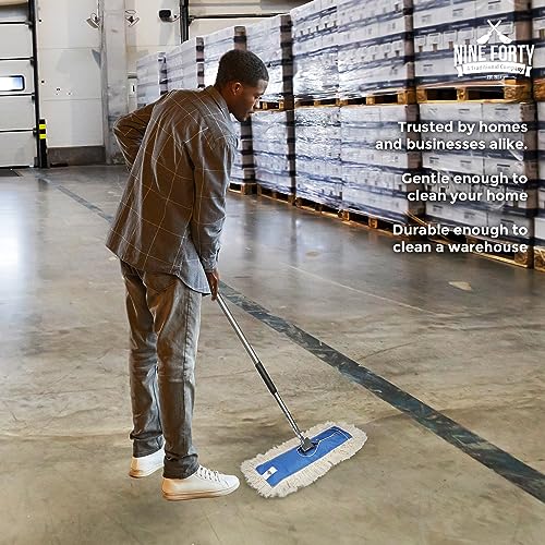 Nine Forty Industrial-Grade 18x5 Cotton Dust Mop Head Refills, Perfect Replacement for Busy Home, Gym, Industrial and Commercial Spaces, Heavy-Duty Mop for Janitorial & Housekeeping Needs - 2 Pack - size: 18" X 5" (Pack of 2)