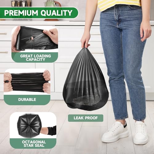 2.6 Gallon Small-Trash-Bag Bathroom Biodegradable Black - Mini Garbage Bags Compostable Unscented 100 Count Waste Basket Liners 10 Liter Tiny Kitchen Office Car Strong Thick Bulk Chenyucheng