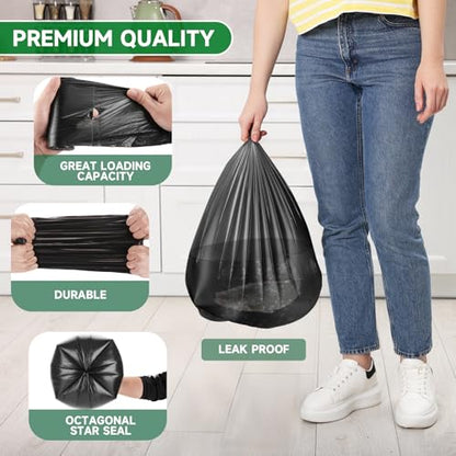 2.6 Gallon Small-Trash-Bag Bathroom Biodegradable Black - Mini Garbage Bags Compostable Unscented 100 Count Waste Basket Liners 10 Liter Tiny Kitchen Office Car Strong Thick Bulk Chenyucheng
