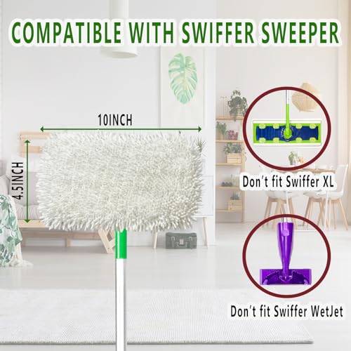Reusable Microfiber Mop Pads Washable Wet Pads Compatible with Refills for Swiffer Sweeper Wet & Dry Sweeping Cloths Mop Head Replacement for Household Cleaning - size: White 4PCS