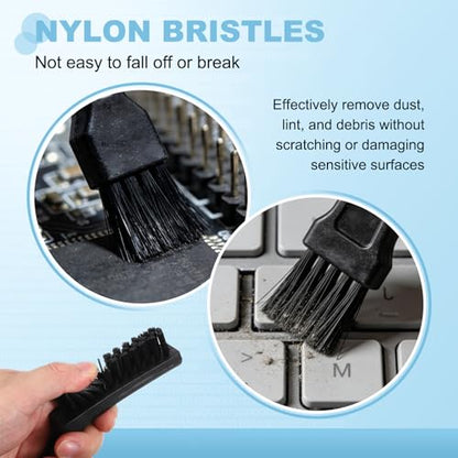 PATIKIL ESD Brush, 3Pcs Electronic Cleaning Brush Set with Tweezers Anti Static Cleaning Tools Plastic Pointed Tip Nylon for PCB Computer Keyboard Camera 3D Printers, 20x97mm Bristles