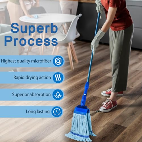 4 Pack - Large Microfiber Tube Mop 400GSM - Heavy Duty Industrial Wet Mop Head Refill,Commercial, Thick Fiber, Replacement Heads, Extra Absorbent - size: 4 Pack