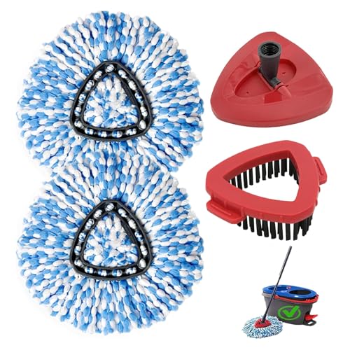 4PCS Mop Head Replacement Compatiable with Ocedar with Fit for RinseClean 2-Tank System,Spin Mop Heads,Perfect for deep Cleaning Hard-to-Reach Hidden Corners in bathrooms,Living Rooms and More - size: 2+1+1PCS