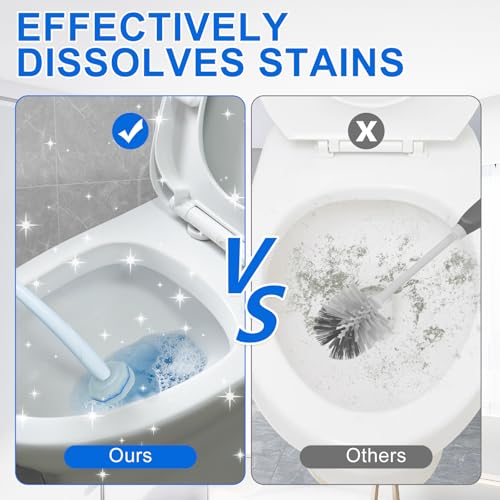 60pcs Disposable Toilet Brush Head Refills Compatible With Clorox System,Upgrade Fiber Cleaner Heads for Closestool .(not included brush rod)