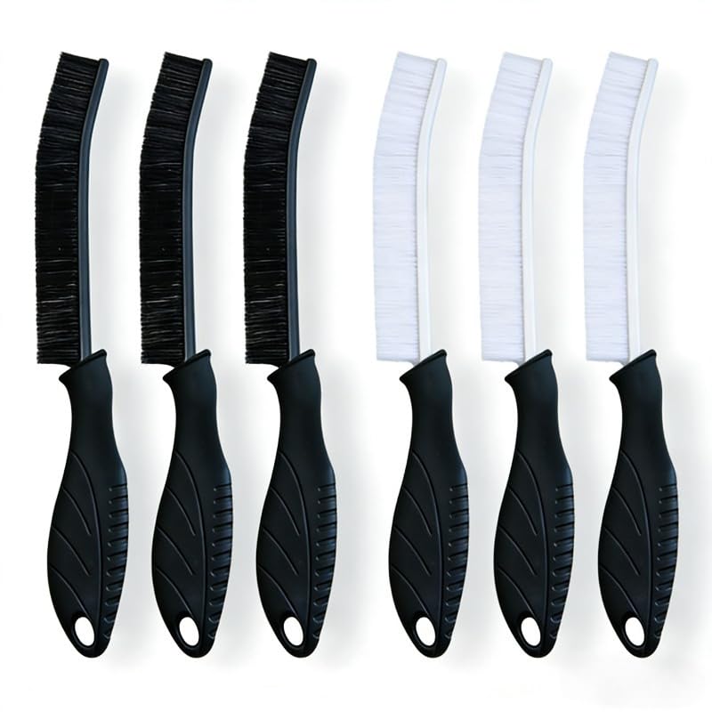 Gap Cleaning Brush Set 6-Pack Widening Handle Hard Bristles for Tile Seams, Kitchen and Bathroom Use, A1 - color: A1