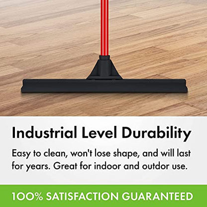 Heavy-Duty Floor Squeegee - Large 18" Wide Blade & 55" Long Handle Professional Grade Concrete, Garage & Commercial Rubber Squeegee Broom Floor Cleaner - Wood, Tile, Shower, Glass, Deck, Window - size: 18 Inch Blade - 1 Piece Handle