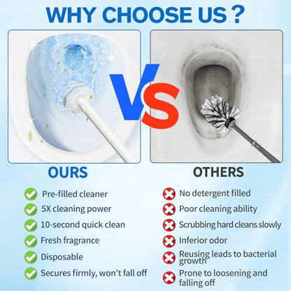 Toilet Brush and Holder Set - Disposable Toilet Bowl Wand Refills with Toilet Bowl Cleaners, Toilet Brush Set Includes 20 Refill Heads, Wand & Storage Caddy - 5X Cleaning Power - size: Starter Kit+20 Refill Heads