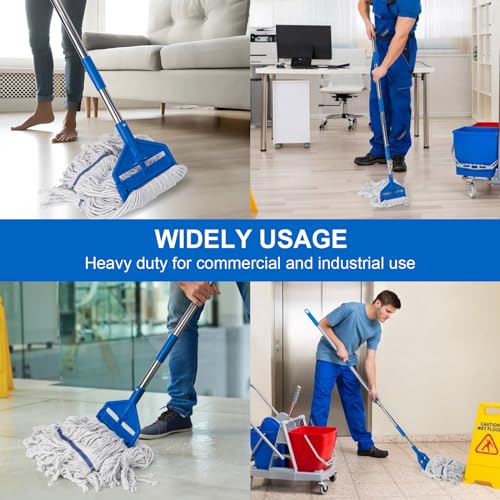 KeFanta Commercial Mop 60 inch Heavy Duty Industrial Wet Mops with Long Handle,Looped-End String Cotton Mop for Home, Kitchen,Garage,Office and Concrete/Tile Floor Cleaning - size: Industrial Mop