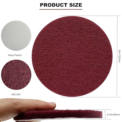 10 Pack 6 Inch 400 Grit Multipurpose Red Scrubber Scouring Pads Flocking Scuff Pads -Hoop and Loop Scuff Pads Conditioning Discs Polishing Pad for Furniture Automotive Cleaning, Rust Removal - style: 400 Grit