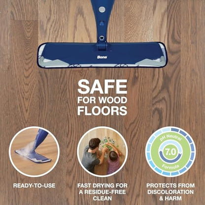 Bona Hardwood Floor Cleaner Spray Mop Cartridge - 34 fl oz - Unscented - Refillable - Residue-Free Floor Cleaning Solution for Bona Spray Mops for Wood Floors - size: 34 Fl Oz (Pack of 1)