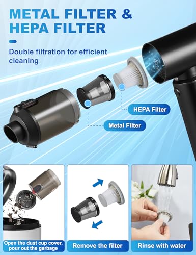 Vacuum Cleaner for Car 78000RPM Handheld Car Vacuum Cordless High Power 4-in-1 Air Blower & Pump, Removable 6000mAh Battery Works as a 35W Power Bank, Vacuum Air Duster for Home Camping Office