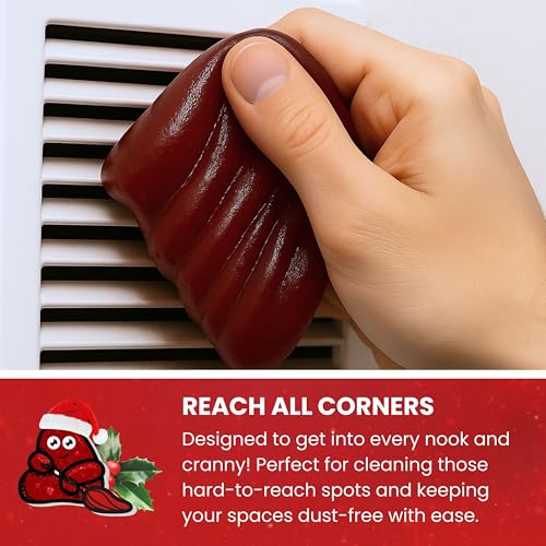 Slime Buddies Car Cleaning Gel Putty - Christmas Spice Scented Interior Detailing Tool for Cup Holders, Air Vents & Keyboard - Reusable Auto Detailing Accessories - Dust Remover Goop - color: 01 Pack Christmas Spice
